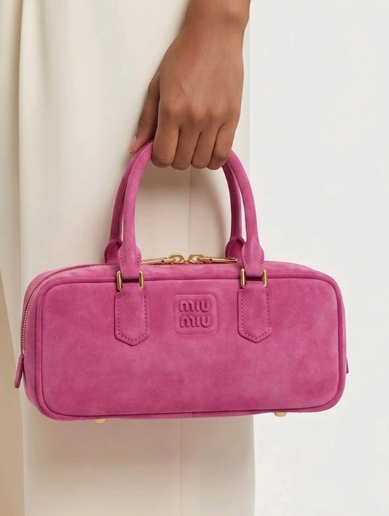 Miu Miu Handbags - Miu Miu Arcadie Hot Pink Suede Satchel Handbag Purse NWT Authentic